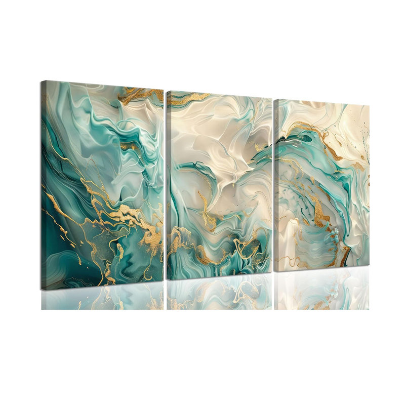 3 Piece Wrapped Canvas Print, 40 cm H x 90 cm W