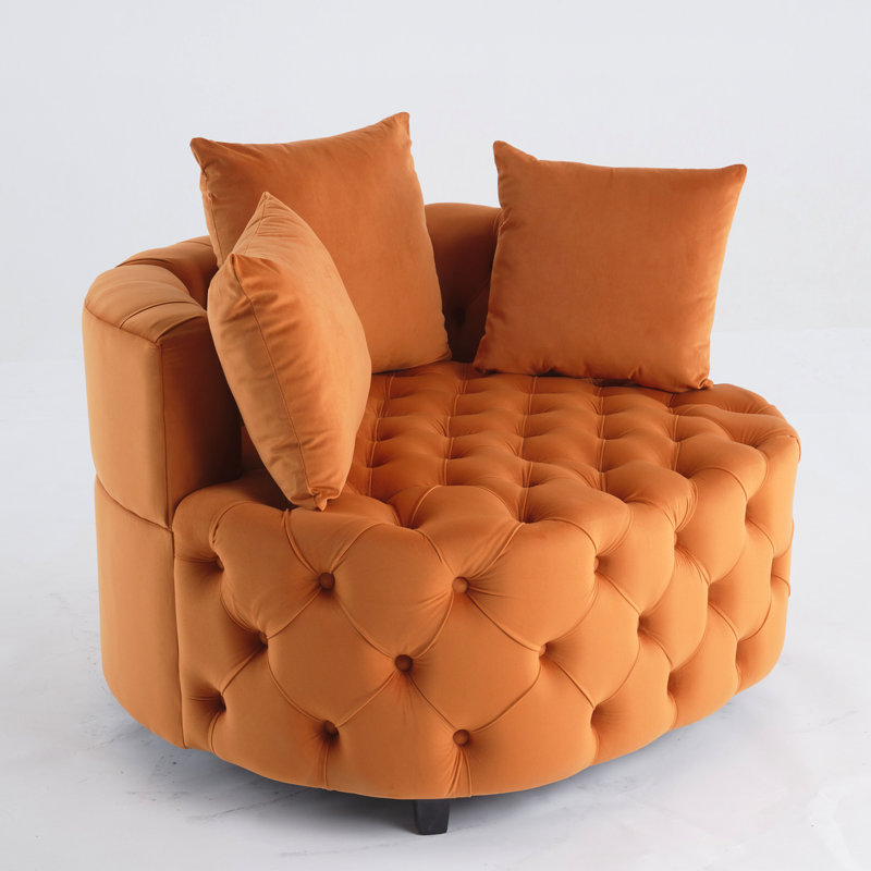 Siège d'appoint de 38 pouces de largeur - velours orange For Living, Orange