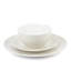 Waterside 12pc Linen Texture Porcelain Pad Print Dinner Set