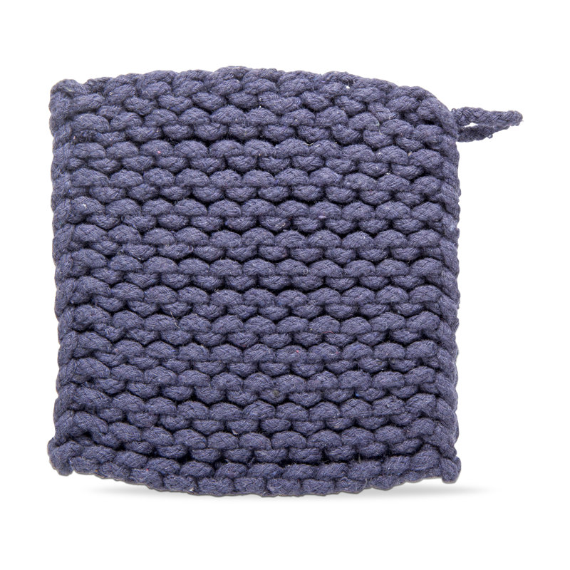 Crochet trivet châtaignier, Bleu minuit