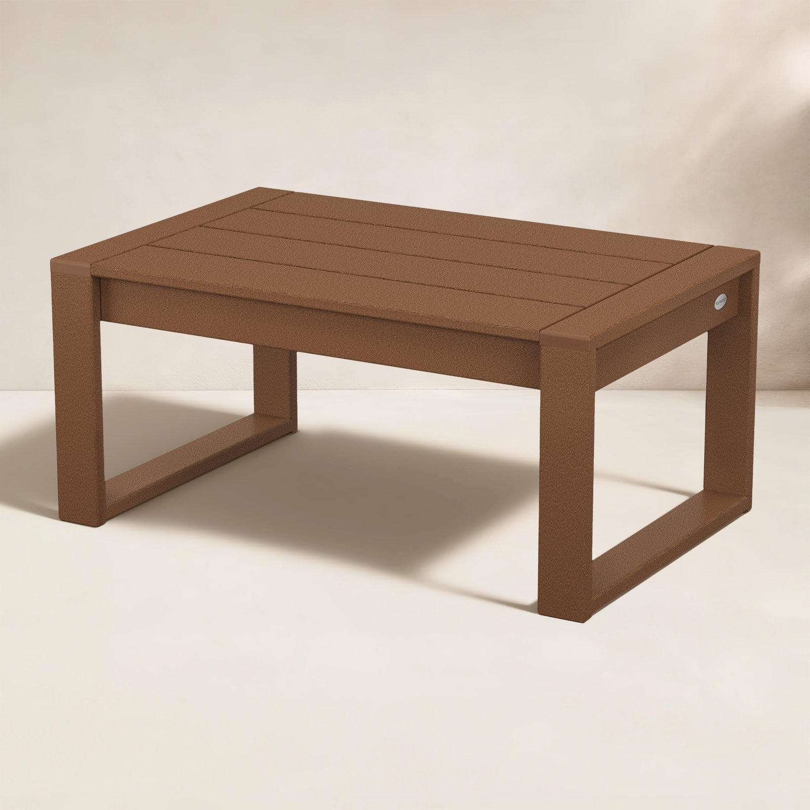 POLYWOOD® Edge 35" Patio Table, Brown 