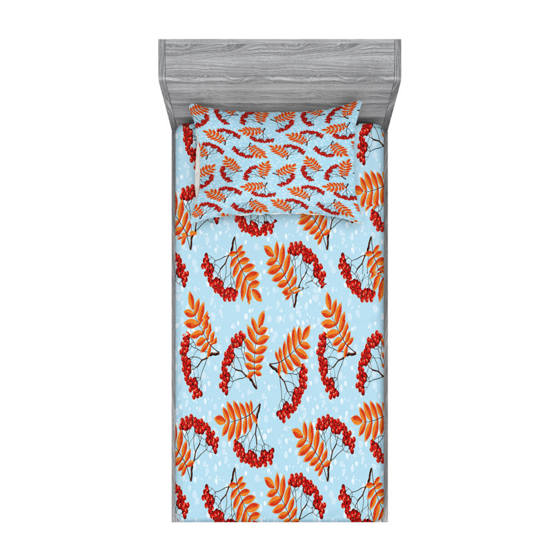 Microfiber Floral Sheet Set, Twin XL Sheet Set with Fitted Sheet