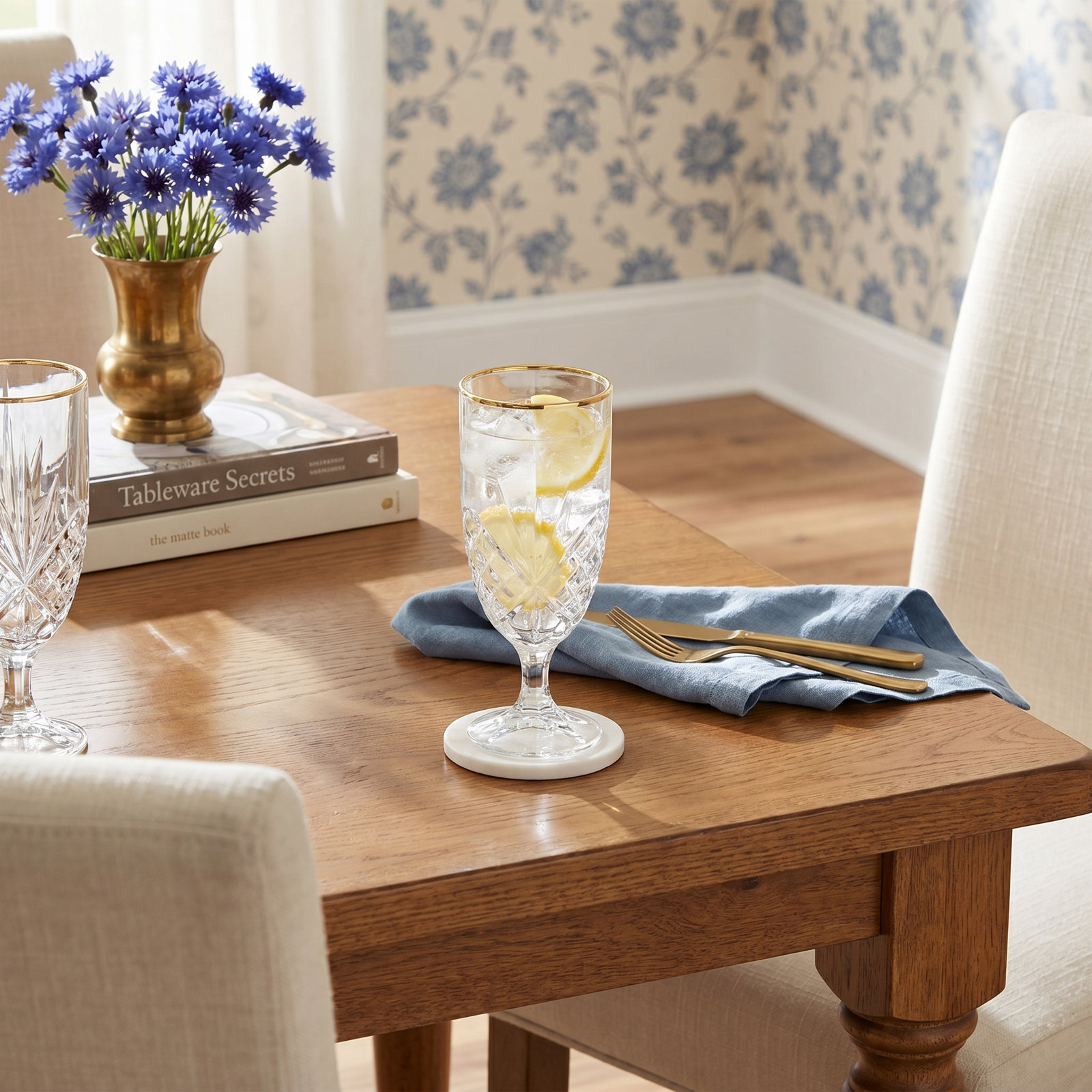 Dublin Crystal Goblet, Gold