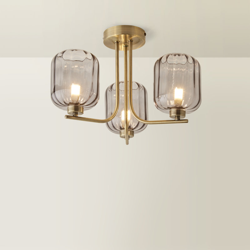 Amelie Glass Semi Flush Mount, Yes