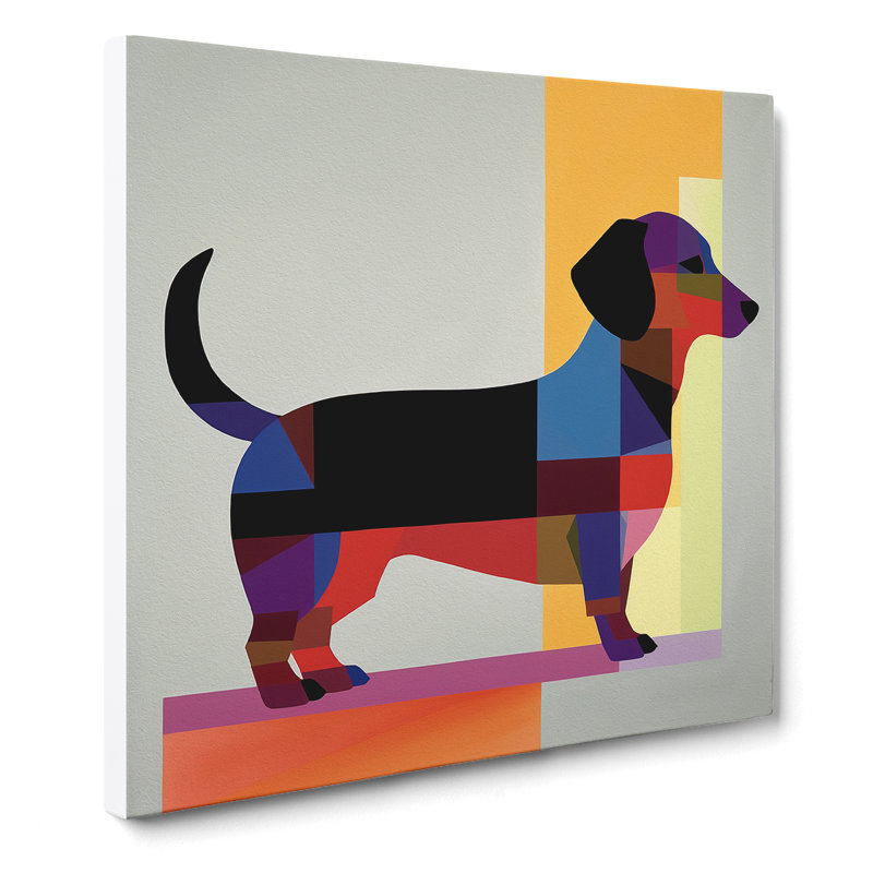 Dachsund Suprematism No.2 - Wrapped Canvas