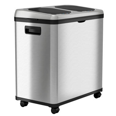 Home Zone Living 13 Gallon Kitchen Trash Can, Dual Compartment