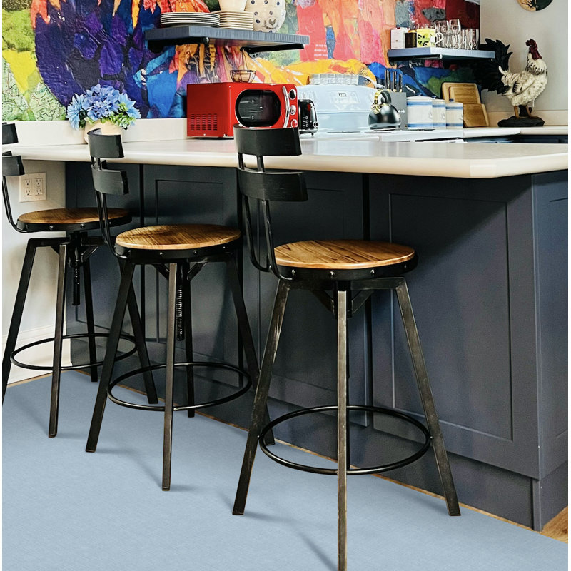 Telar Light Blue Cushioned Kitchen Mat, Rectangle 2' x 6'