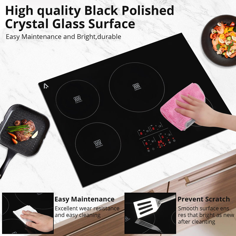 Plaque de cuisson électrique à 4 brûleurs, 30 po, 7800 W, 240 V