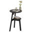 Table de bout ronde pour petits espaces, table d'appoint étroite, table de chevet d'appoint avec tablette à 2 niveaux pour la chambre à coucher et le salon, noir