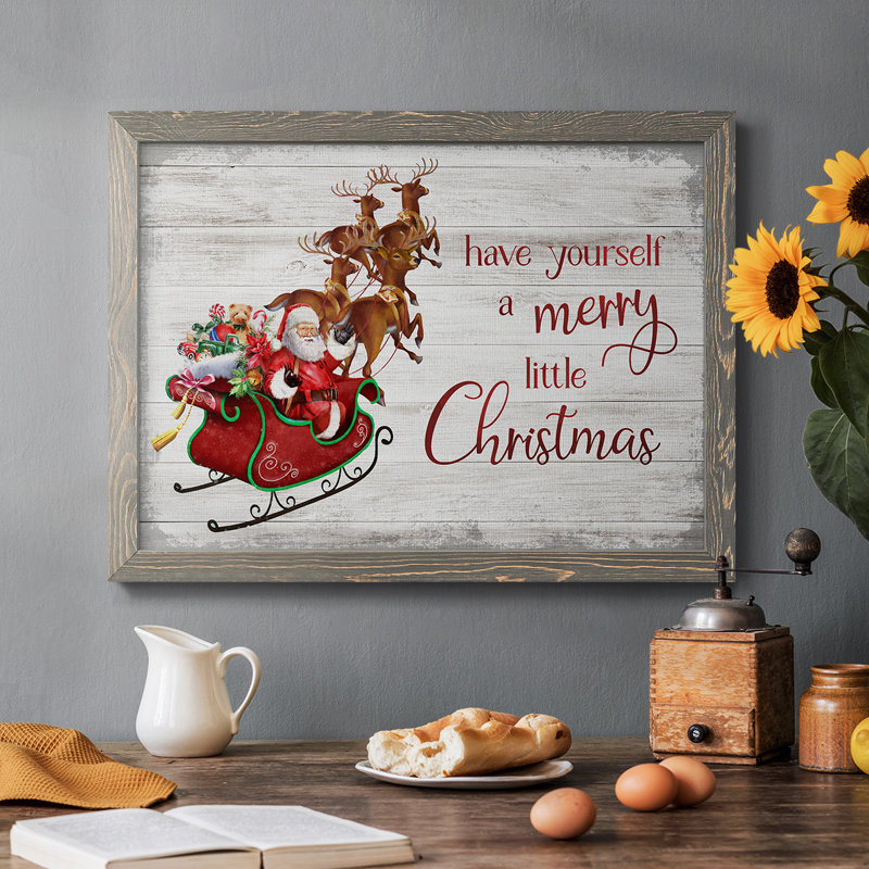 «Merry Little Christmas», reproduction d'art sur toile, Gris, H 22 po x l 32 po