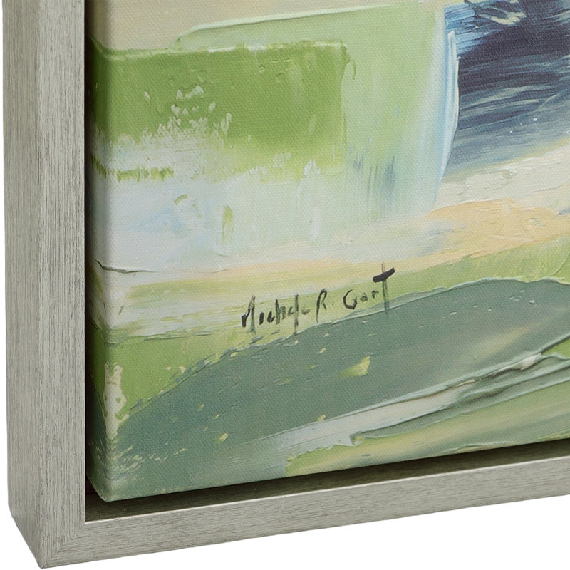 Abstract Landscape Canvas Print with Silver Frame