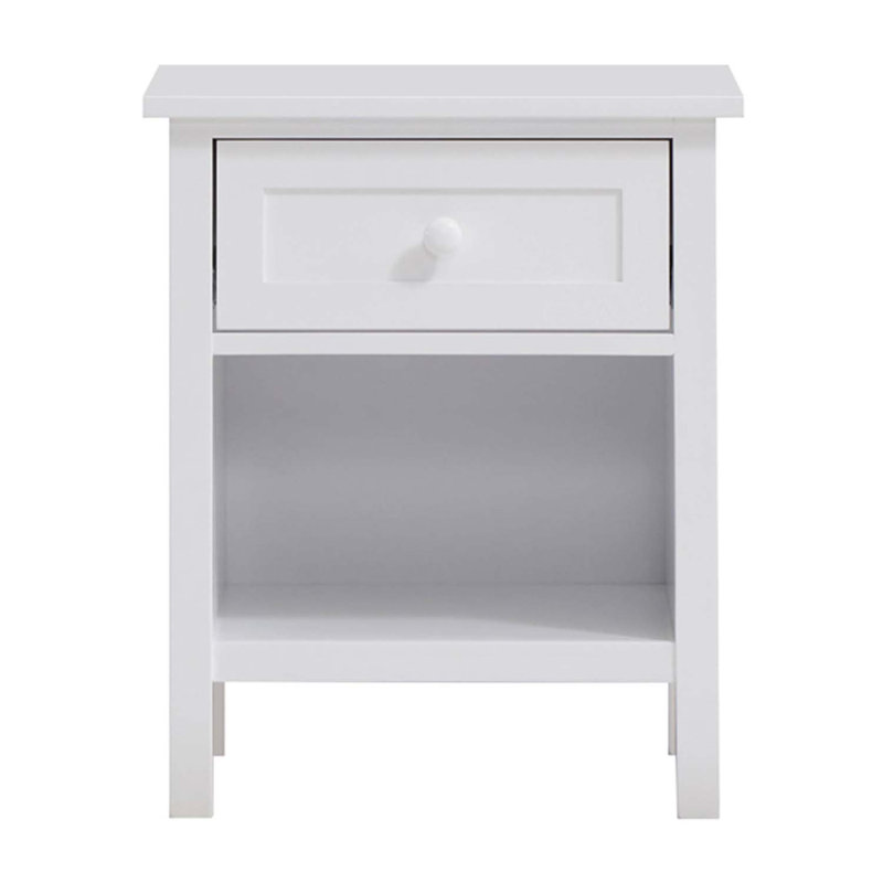 Table de chevet Lolanda, finition blanche