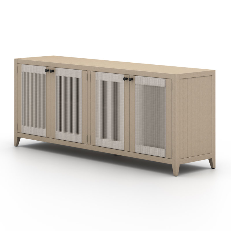 Sherwood 74'' W Solid Wood Sideboard, Washed Brown