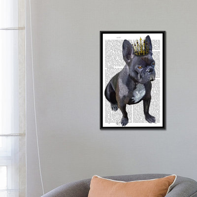 « french bouledogue king », impression sur toile
