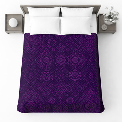 Couvre-lit matelassé mauve et damassé mauve toutes tailles