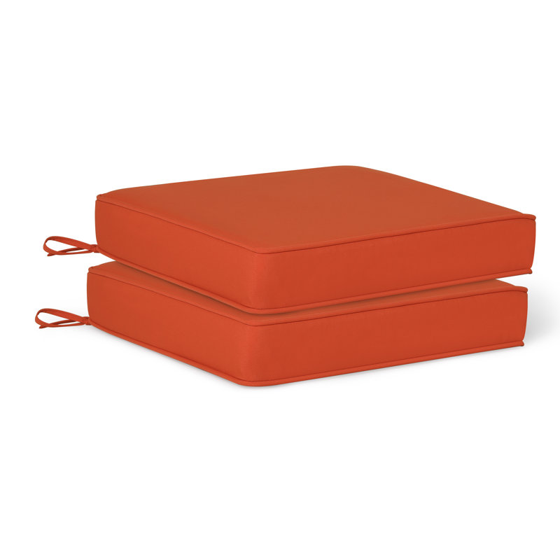 Outdoor Chair Cushion with Double Welt 20" x 19.5" x 4", Orange