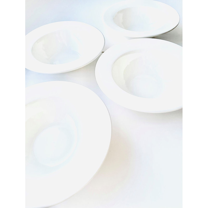 Assiette à salade / pâtes spéciale 4 pièces10,5 pouces / couronne en vitrex.