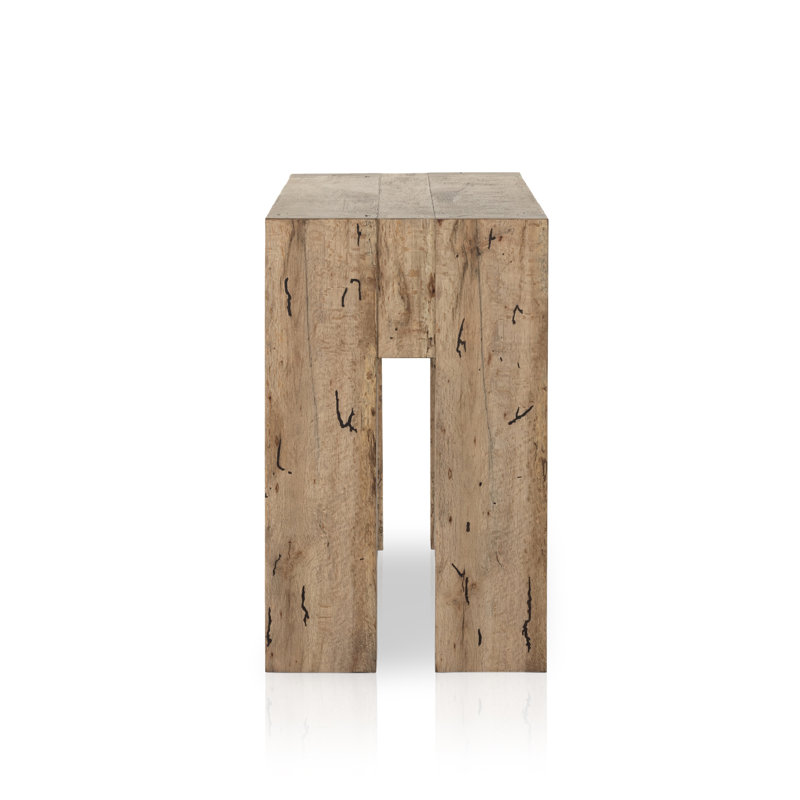 Abaso 86'' W Console Table, 33" H x 86" W x 20.25" D, Rustic Wormwood Oak