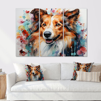 Shetland Sheepdog Portrait III - Dog Wall Art Print Set