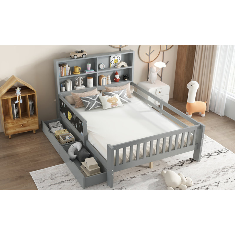 Chambre d'enfant moderne en bois massif avec tête de lit Chalkboard