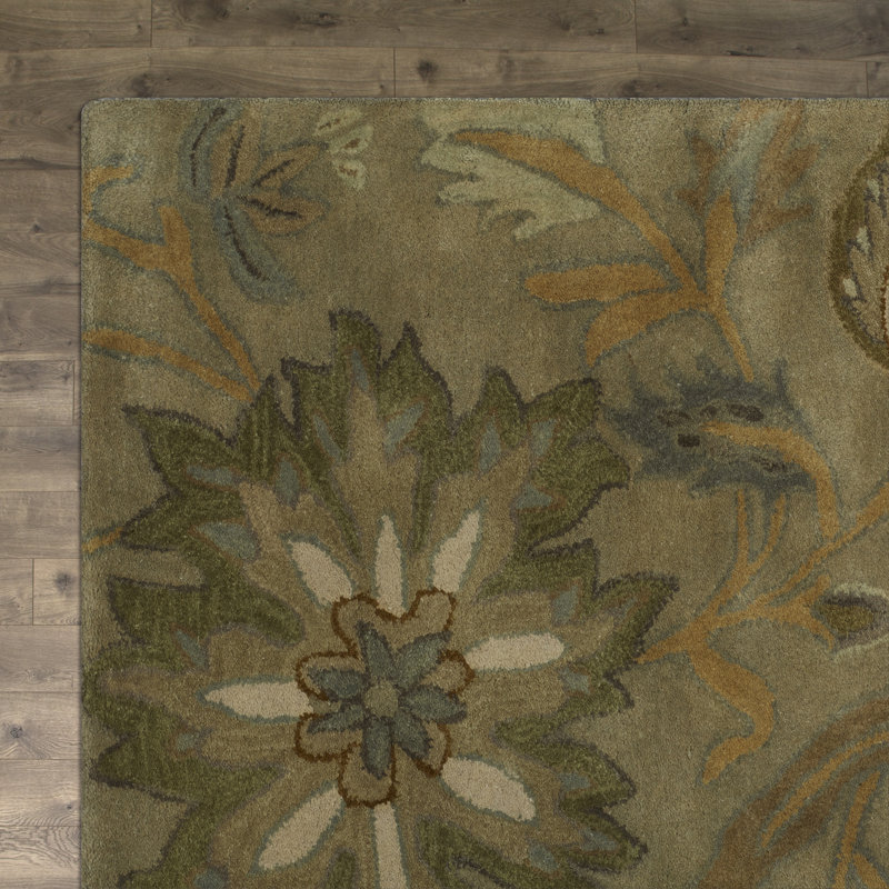 Fullmer Wool Floral Rug, Round 8'