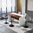 63" Modern Kitchen Island With Marble-Look Surface, LED Lights & Grille Design For Dining Room, Living Room(Island Only)-533396542