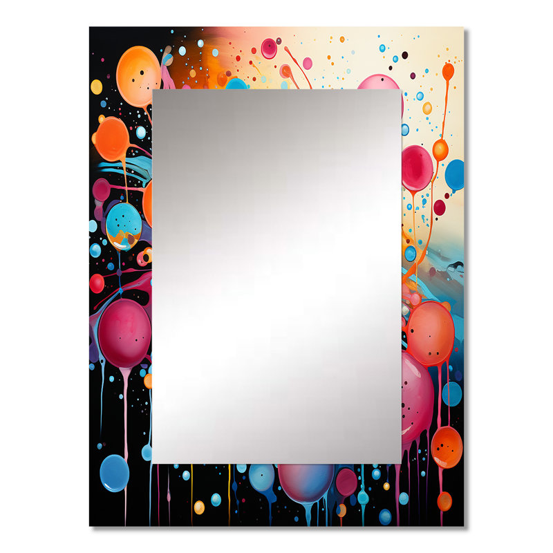 «Neon Assemblage II», miroir mural unique, abstrait, 32 po x 24 po