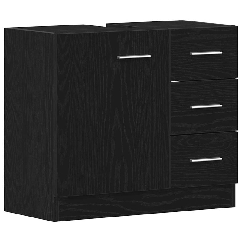 Elioth Freestanding Bathroom Cabinet, Black Oak
