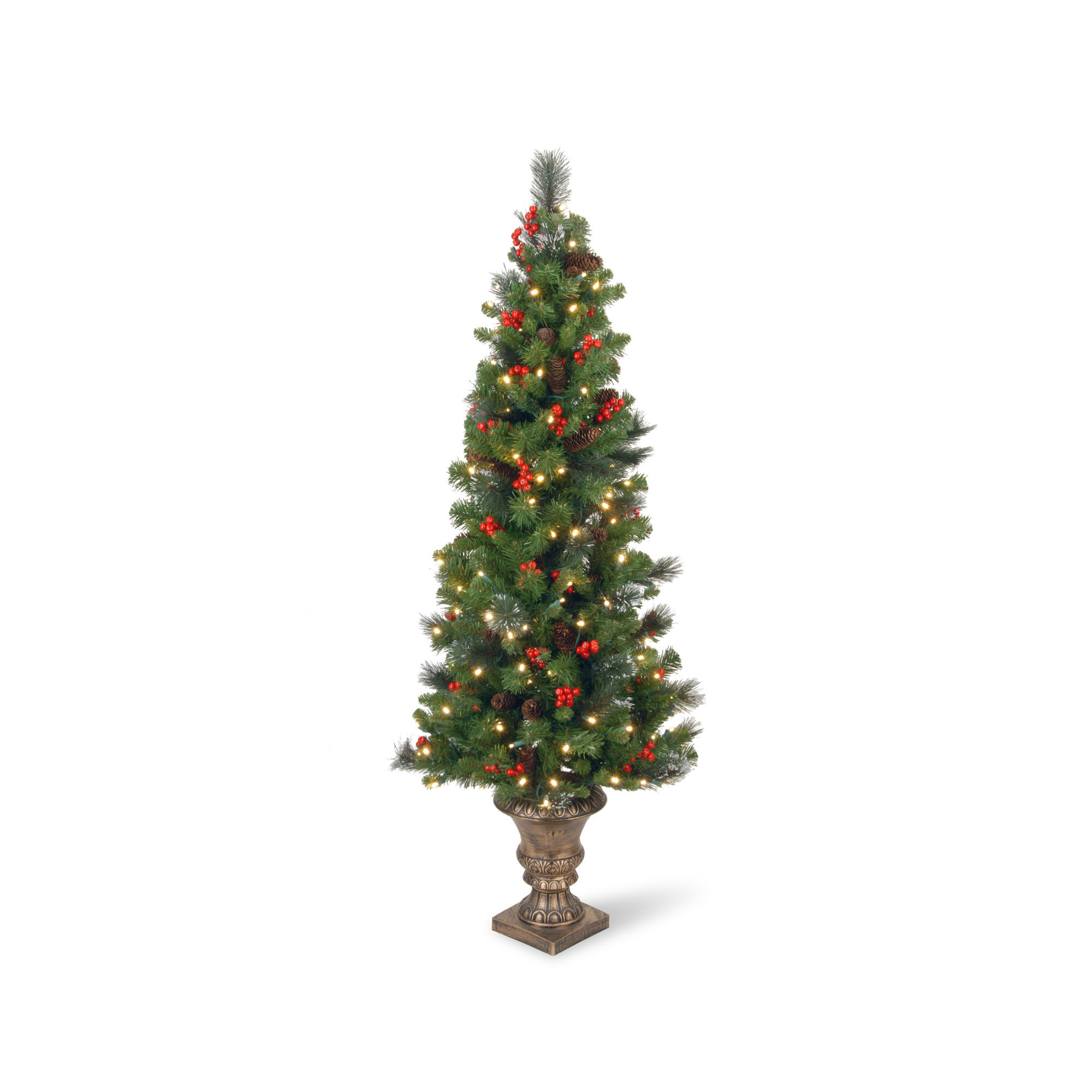 The Holiday Aisle® Crestwood Spruce Entrance Tree, 5', Clear Lights