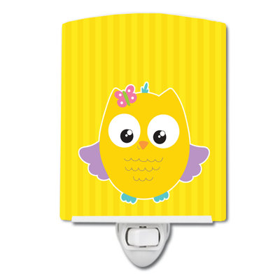 Owl and Stripes Ceramic Night Light