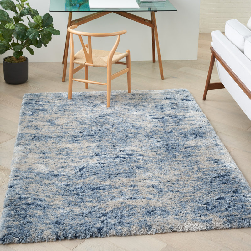 Tapis bleu / ivoire Milsap Dreamy, Rectangle 9 pi x 12 pi