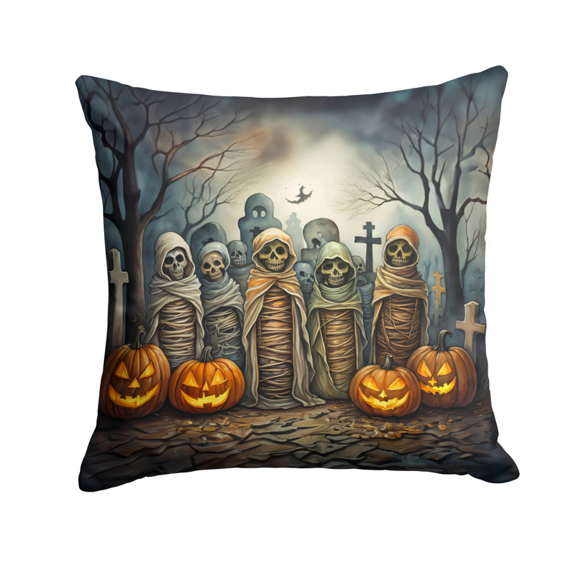 Coussin décoratif intérieur / extérieur en polyester More / Spooky More Spooky Halloween, 18 po x 18 po