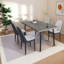 Ensembles de table de salle à manger extensible avec chaises, MDF et PU, industriel moderne pour la cuisine