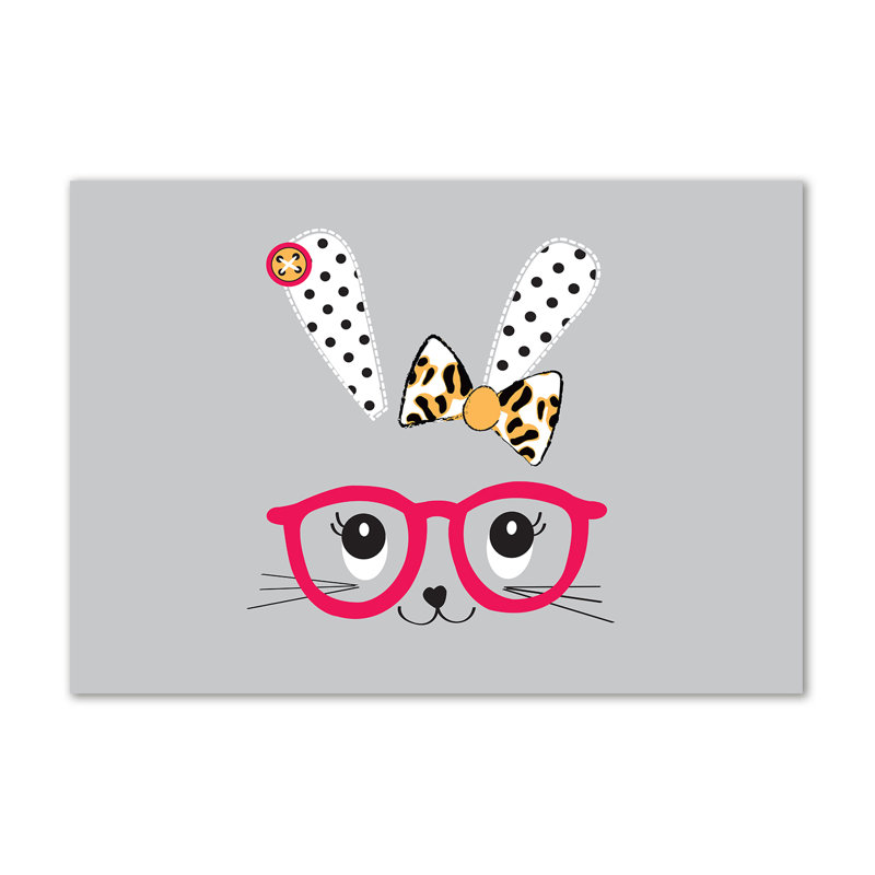 Rabbit With Glasses - No Frame Print on Canvas