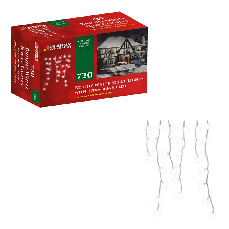 LED Twinkle Indoor / Outdoor Icicle Lights, White