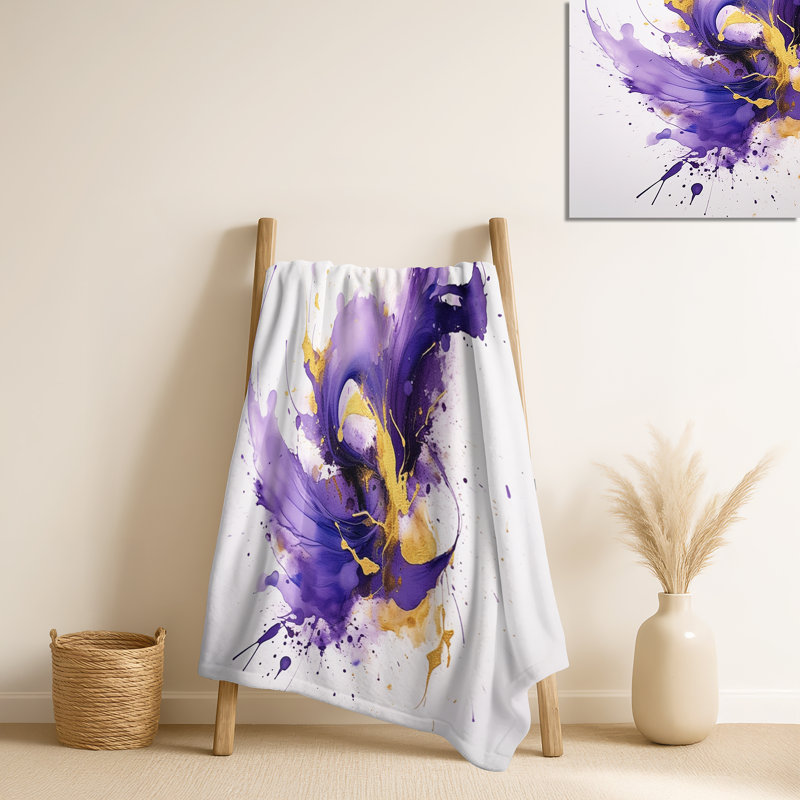 Jeté mauve et doré Splash