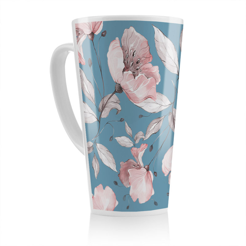 Flowers On Latte Mug