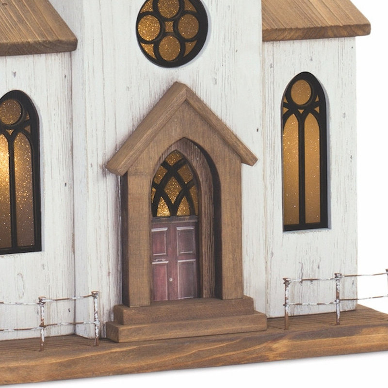 25" Brown Church Figurine