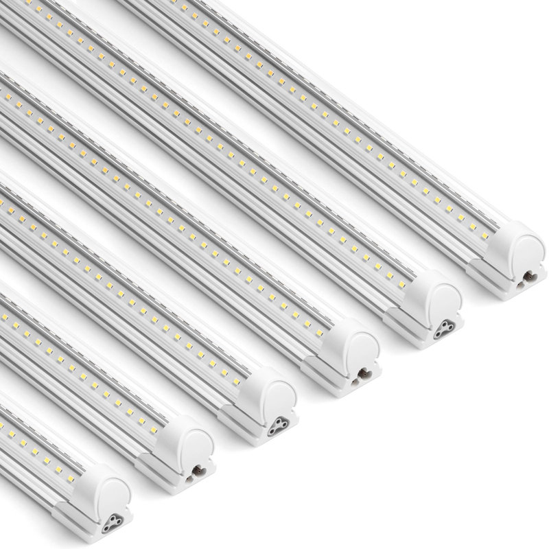 Éclairage de magasin à DEL Barrina, 3 pi 30 W, 4 600 lm, 5 000 K, lumière de jour blanche à haut rendement pouvant être reliée à un atelier, Éclairage de magasin à DEL transparent en forme de V pour garage, 3 pieds (paquet de 6)