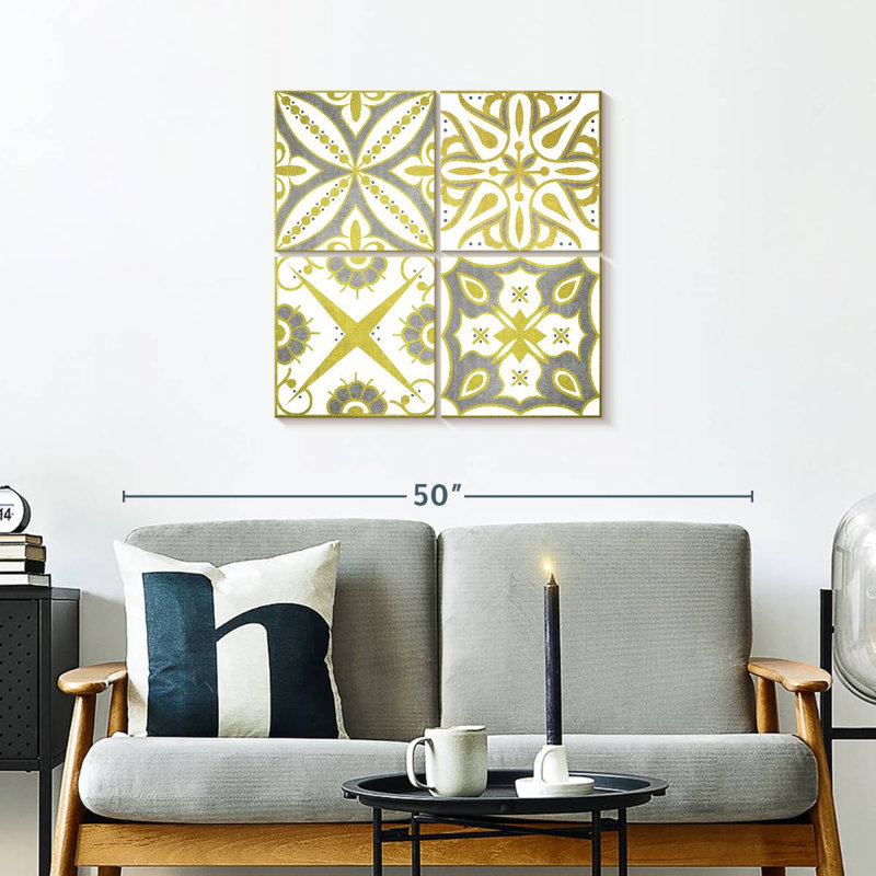 Kerner Lime Gold Azulejo Tiles, 26" H x 26" W