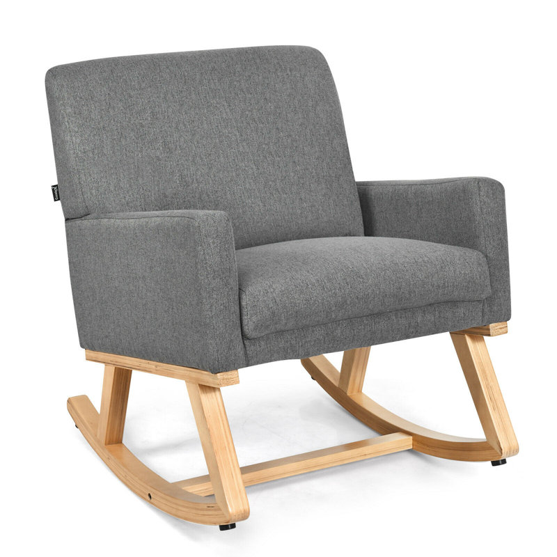 Nolea Upholstered Rocking Chair, Grey