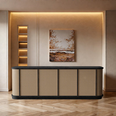 Bureau d'ordinateur, bureau d'écriture et table de réception noir polyvalent - conception à plateau unique de 110,23 po pour le bureau ou l'utilisation commerciale