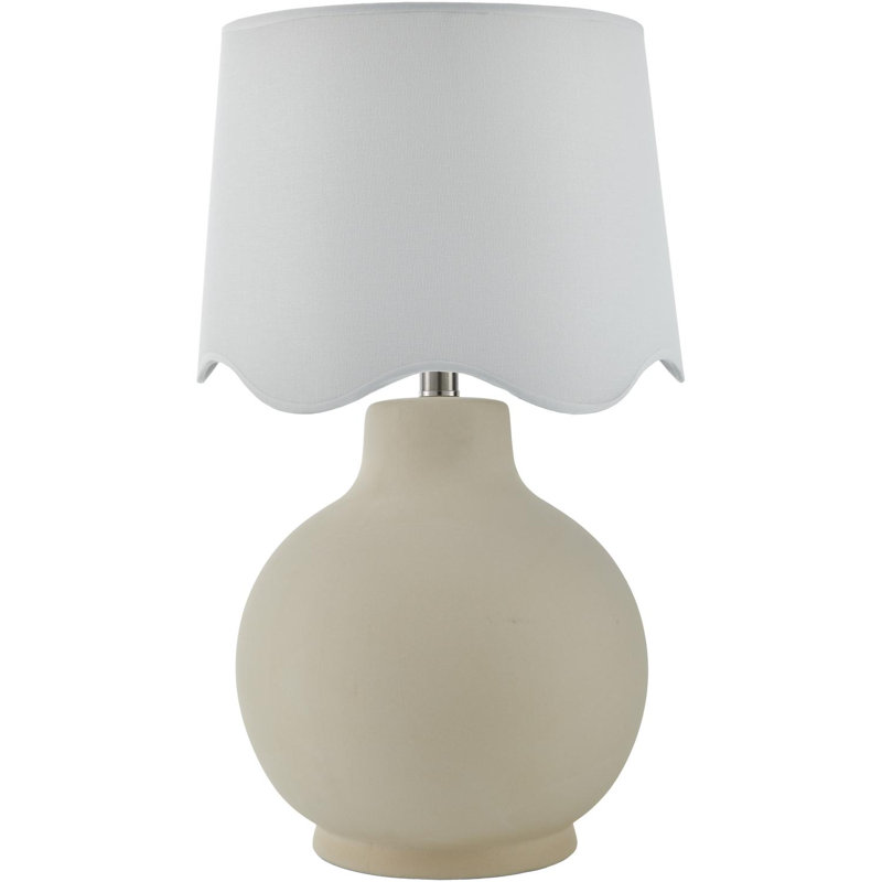Lampe de table Canvey Maura, Crème, crème, Blanc, H 22 po x l 15 po x P 15 po