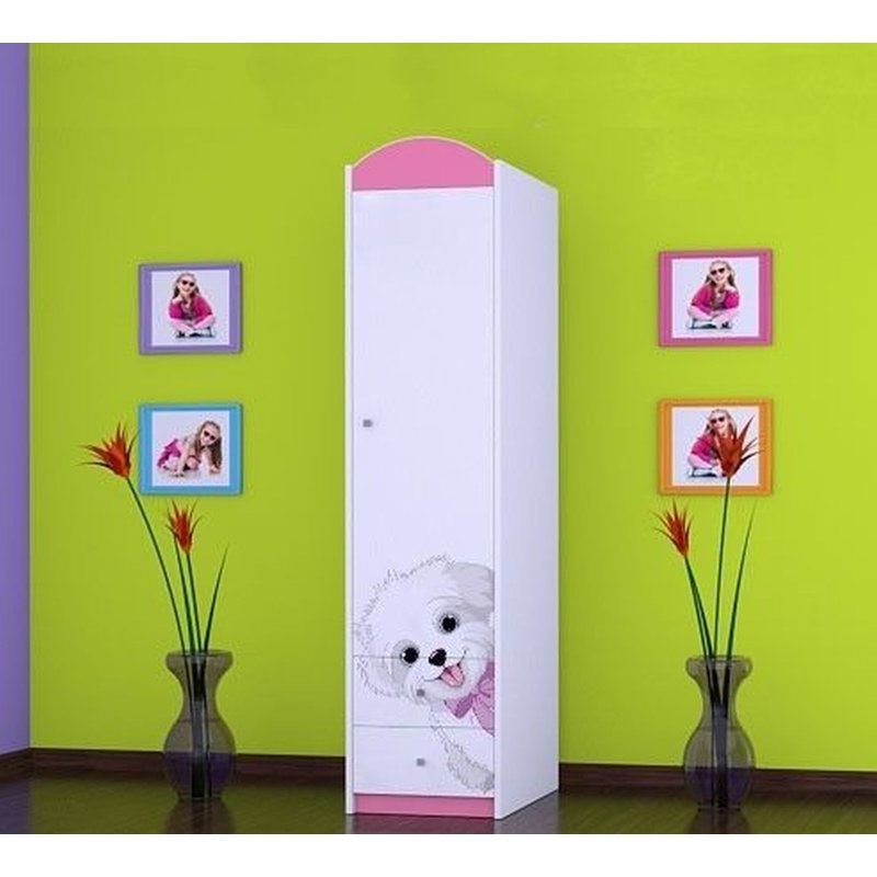 Burnestown 1 Door Wardrobe, Pink