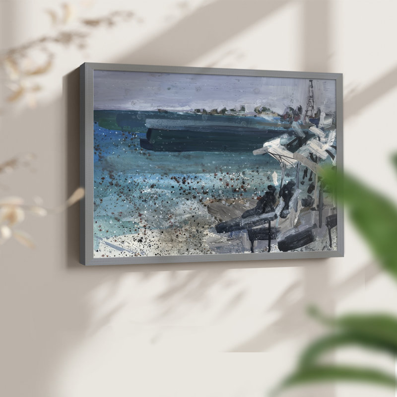 Plage bien imprimée - Encastrée, H 22 po x l 28 po, Gris
