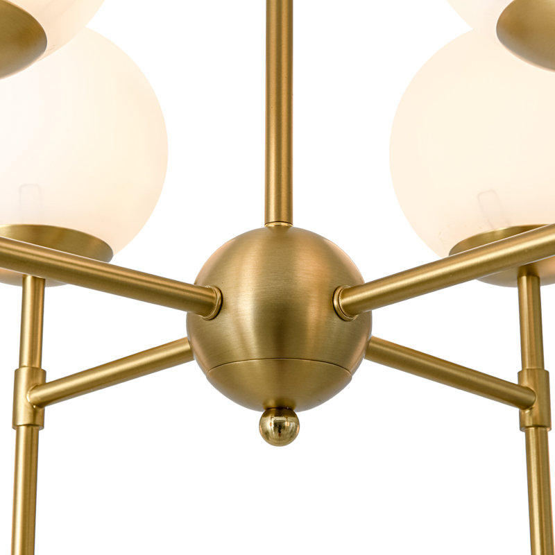 Lustre 8 lumières en verre givré