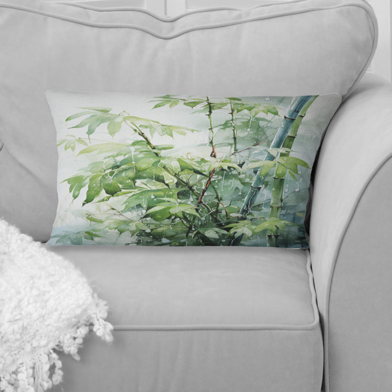 Bamboo Romantic Impression I - Coussin décoratif imprimé en bambou