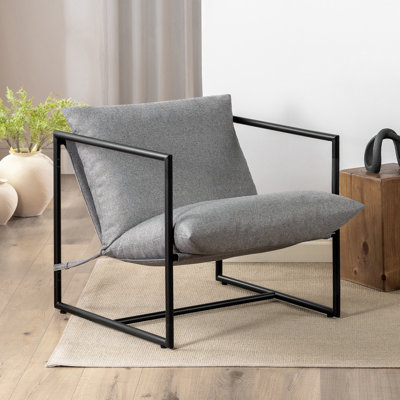 Aydeen Modern Armchair - Supersize Accent chair with Sturdy metal frame & Comfort Foam Cushions - Extra roomy seat with plush foam cushions - Easy assembly
