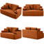 Canapé de 66,5 po de style nuage sans os, canapé 2 places avec porte-gobelet et poches latérales, canapé en velours côtelé moderne à profil bas sans assemblage requis pour les petits espaces-1364260245