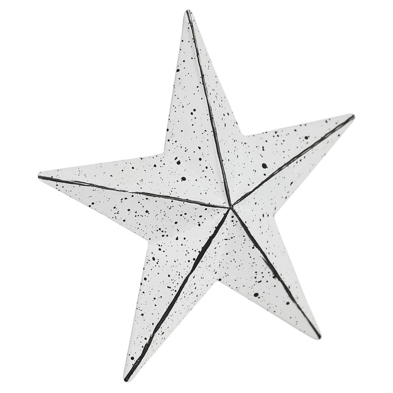  Festive Metal Star Wall Decor, 4" H x 4" W x 0.3" D, White
